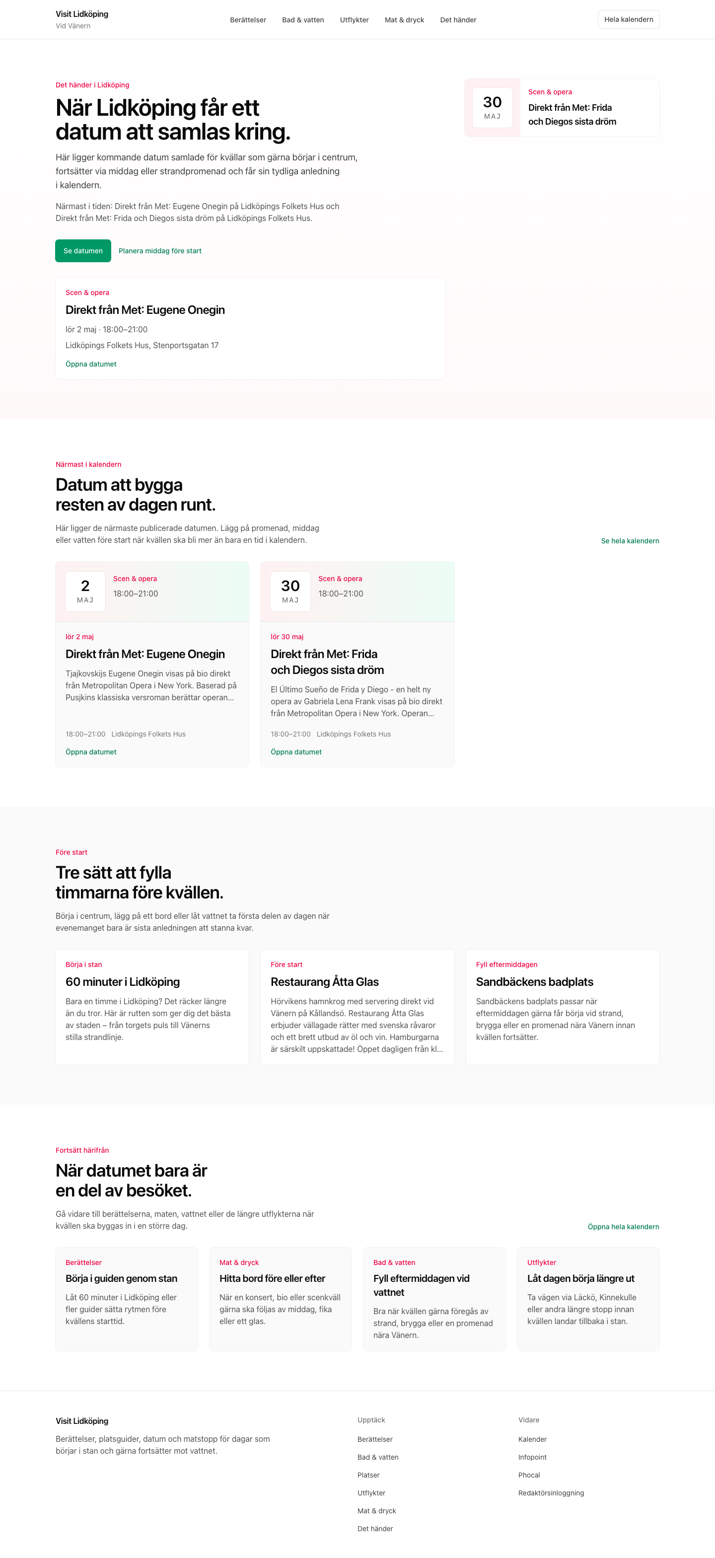 Förhandsvy av eventinnehåll med video i Kalender-nätverket.