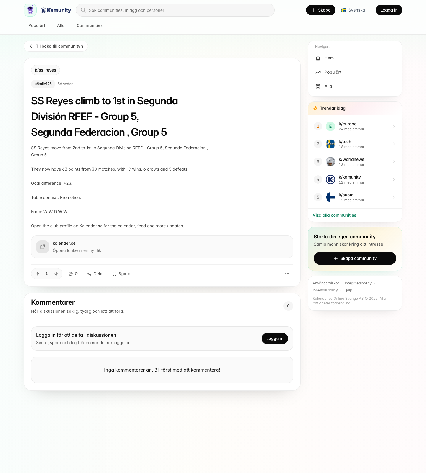 Kamunity-tråd där video och diskussion kan mötas.